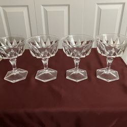 *** For Sale 4 Vintage Crystal Dessert Glasses ***