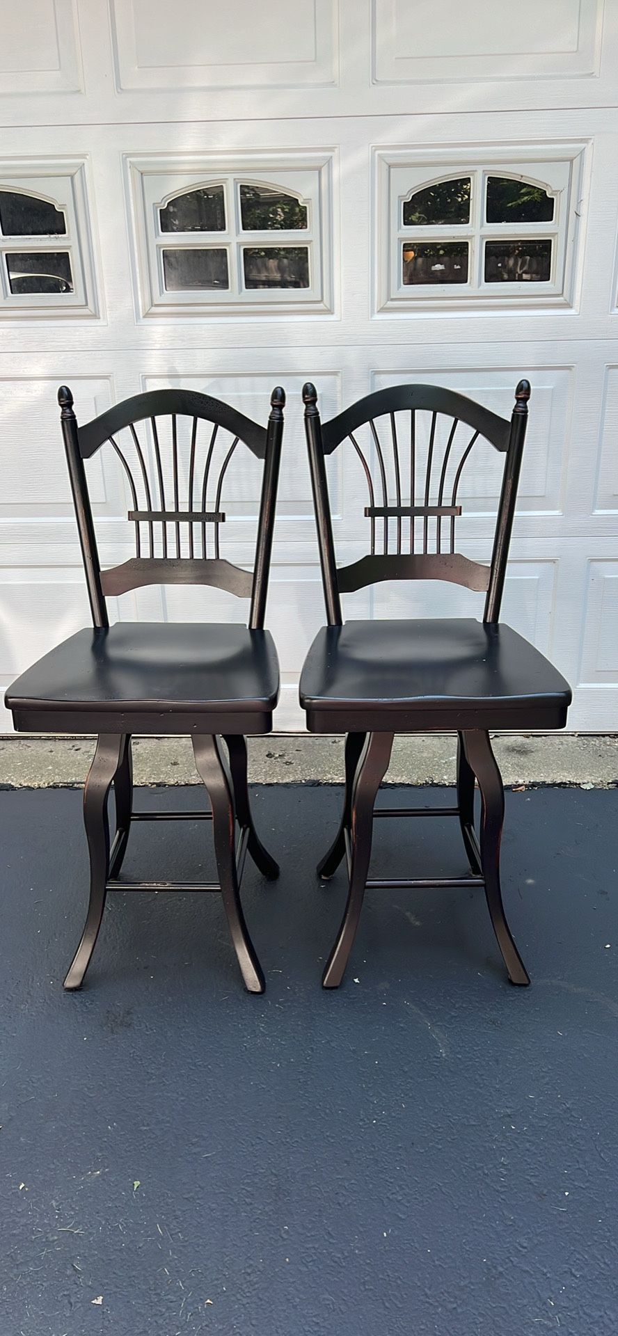 Swivel Counter Bar Stools , Warm Black