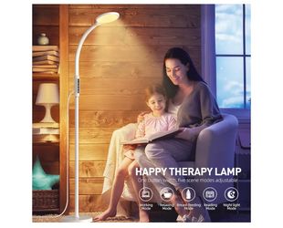 Light Therapy Lamp 11000 Lux, LED UV-Free Sunlight Lamp,Full Spectrum Happy Therapy Lamp with 10 Adjustable Brightness Levels, 2 in 1 Retractable Floo