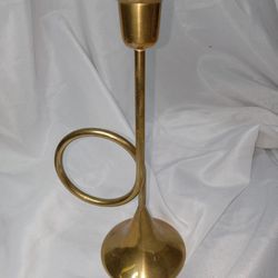 Single Brass Horn Candle Stick