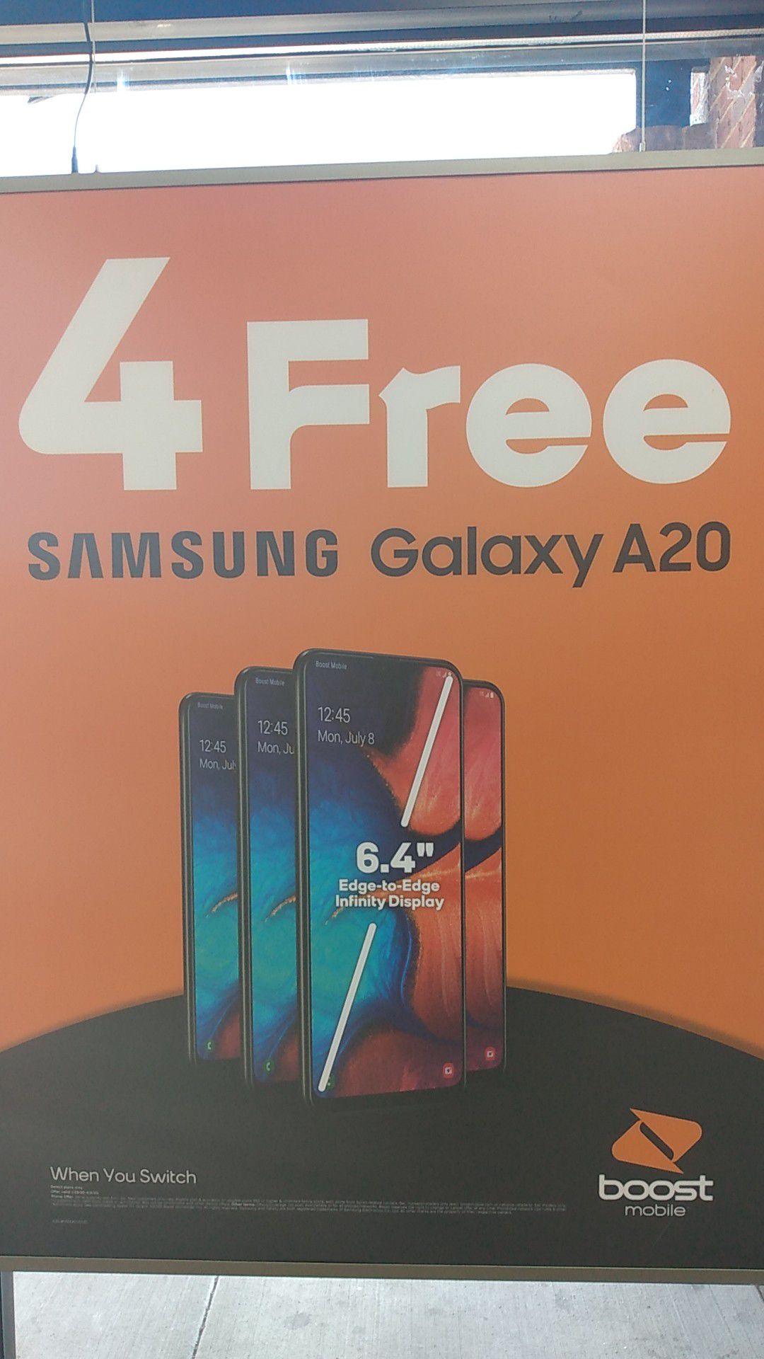 Get a free Samsung Galaxy A20 when you switch to Boost Mobile! "Buy" one for free with port in, get one for free!