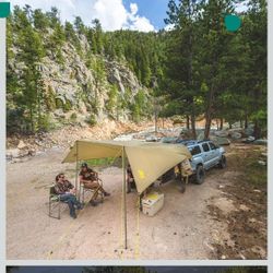 Slumberjack SJK Roadhouse Tarp, Hunting Camping & Overland Shelter Protects from Rain & Sun (Khaki)