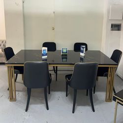 HOT DEAL]Carlino Dining Room Set
Table & 6Pc Chairs