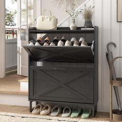 2 Drawer Shoe Organizer Cabinet 