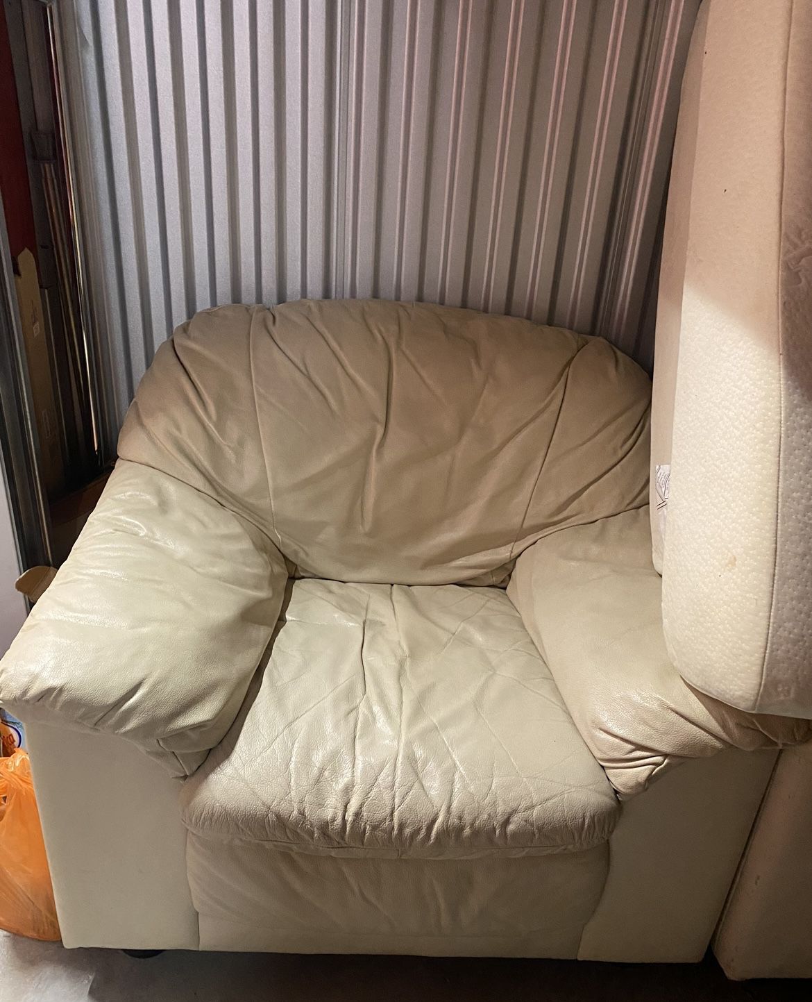 Vintage Italian Leather Sofa Chair 