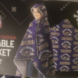 Baltimore Ravens Official NFL Indoor/Outdoor Wearable Blanket 