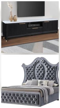 Brand new queen size bedframe and TV stand