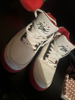 Nike Air Flight Sneakers White Red no box used size (7.5)