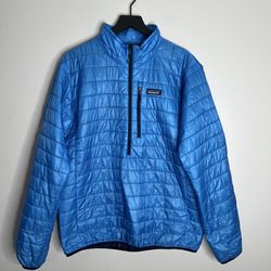 Patagonia Nano Puff Pullover 1/2 Zip Mens Large Blue STY84520SP15 Primaloft