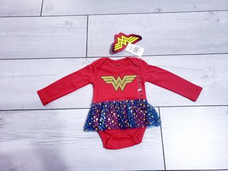 NWT Wonder Woman 3M 6M Halloween Costume Bodysuit