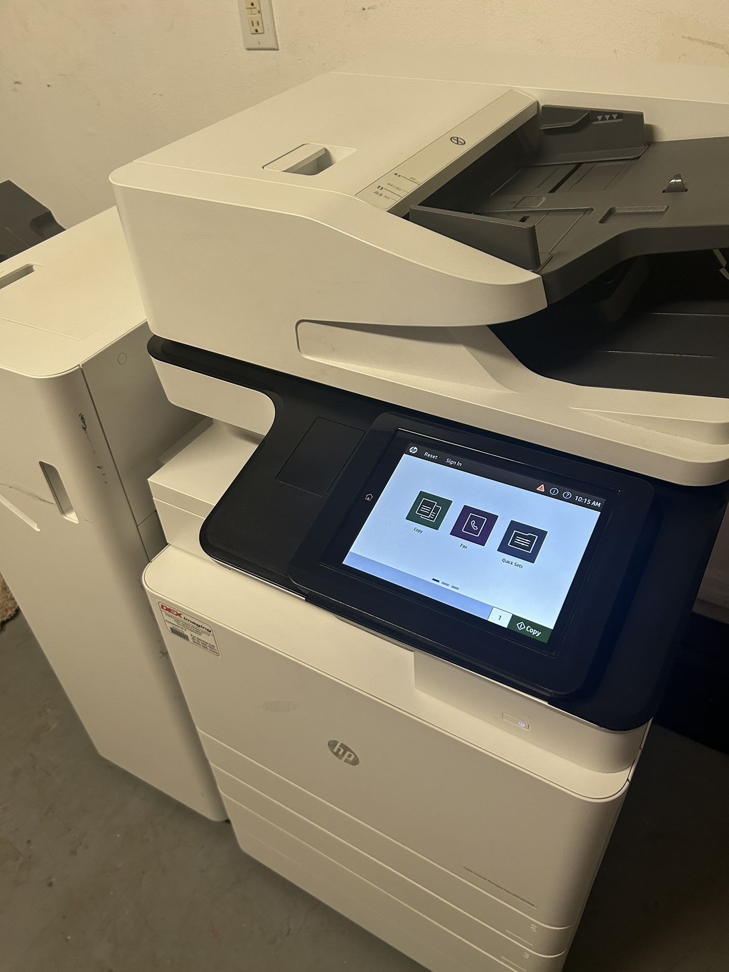 Office Printer- HP Color LaserJet Managed MFP E87650 printer X3A89A A3 11X17 w/Finisher 29K page