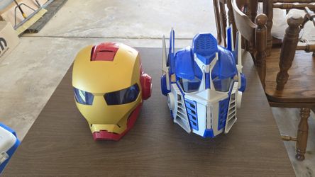 Iron Man and Optimus Prime Helmets