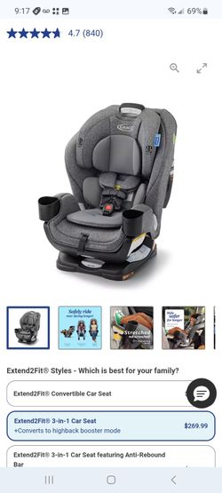 Graco Extend2Fit 3-in-1 Car Seat $200