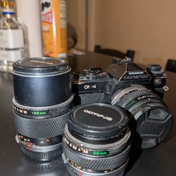 Olympus OM-4 With 3 Lenses