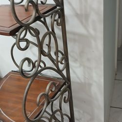 Wood And Metal Corner Shelf 