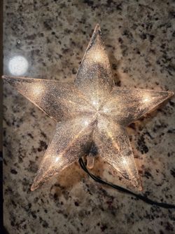 Lighted Glitter Star Christmas Tree Topper