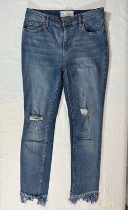 Free People Great Heights Frayed Skinny Jeans Size 28 Light Wash Distressed