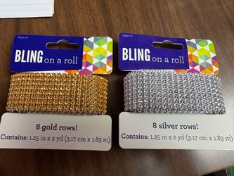 2pcs Silver and Gold Bling on a Roll