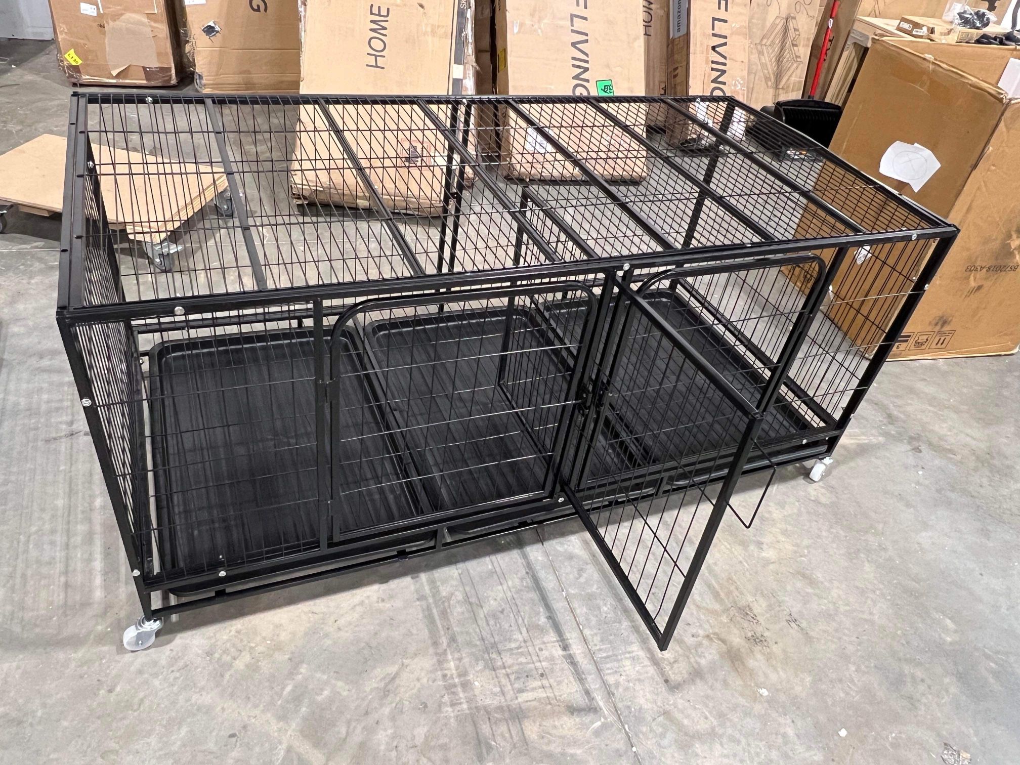 61 inches Dog Crate With Removable Divider And 2 Doors (Used Like New)