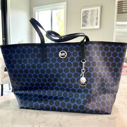 Michael Kors Royal Blue & Black Polka Dot Tote