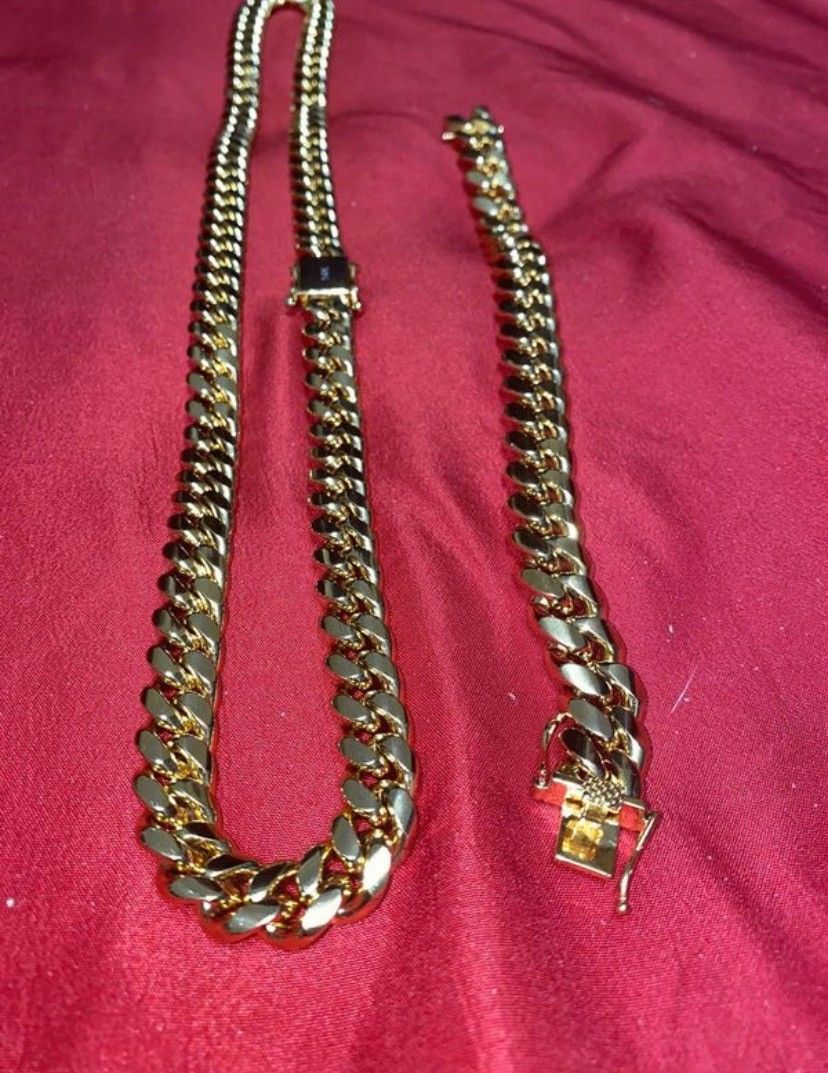 Cuban link chain set