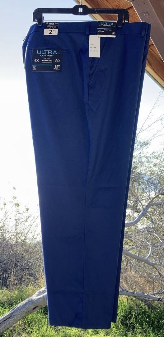 J. Ferrar Ultra Comfort Adjustec Stretch Blue Dress Pants Men’s Size 52 X 29 New
