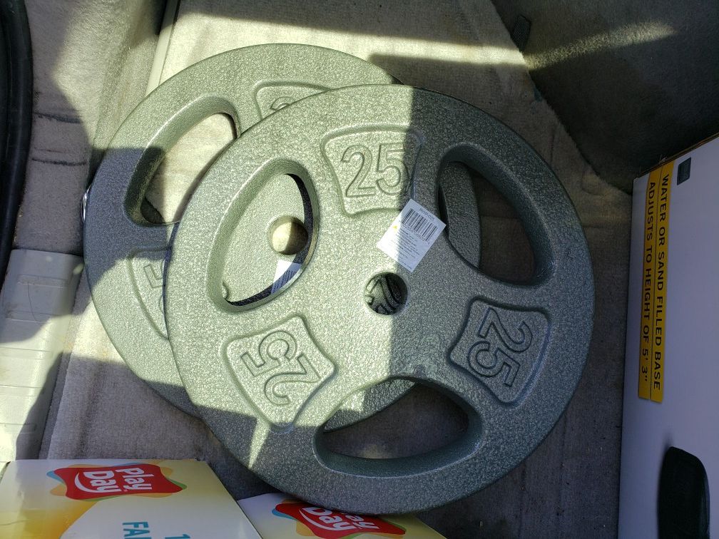 (2) 25 Lb. Olympic Grip Weight Plates. 50 lbs. Total