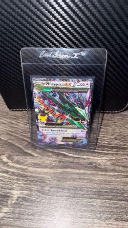 M Rayquaza EX Full Art Holo Pokémon Card.
