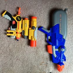 Water Gun And Nerf Gun