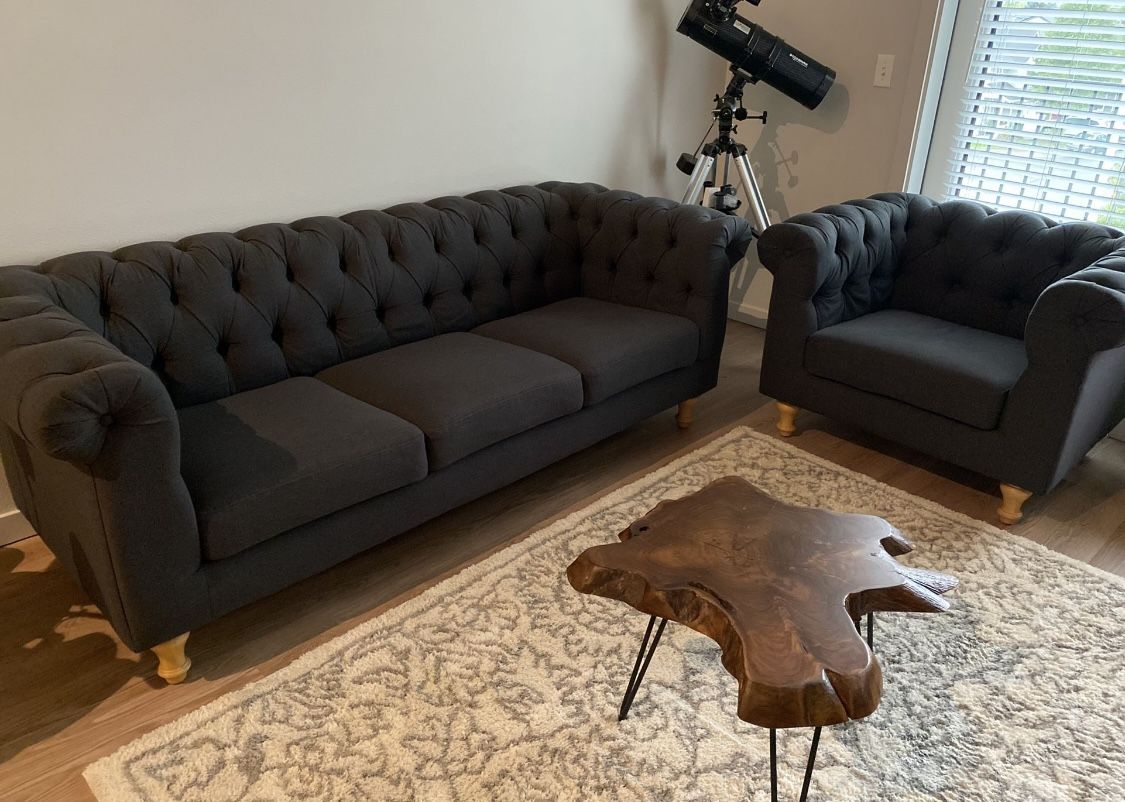 Charcoal Gray Quentin Chesterfield Seating Collection | World Market