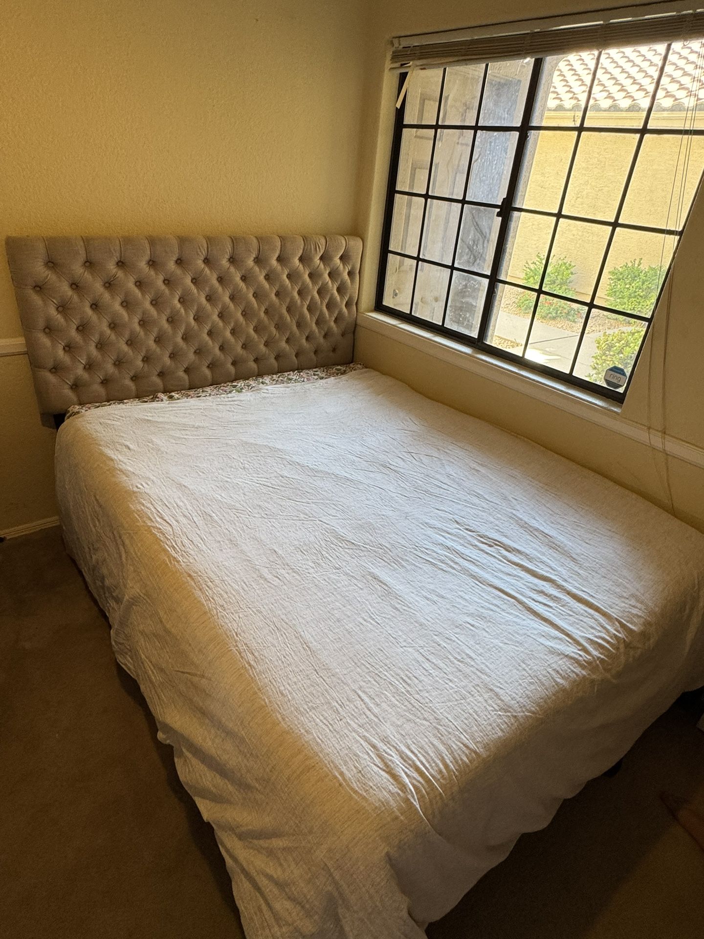 Queen Mattress, Box Spring, Bed Frame & Headboard