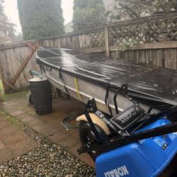 12’ Aluminum Boat and Trailer, and Near-New Electric Motor
