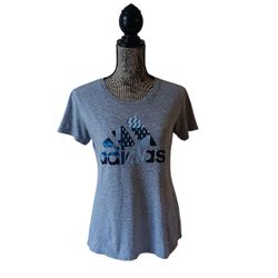 Adidas women's gray short-sleeve graphic t-shirt size S
