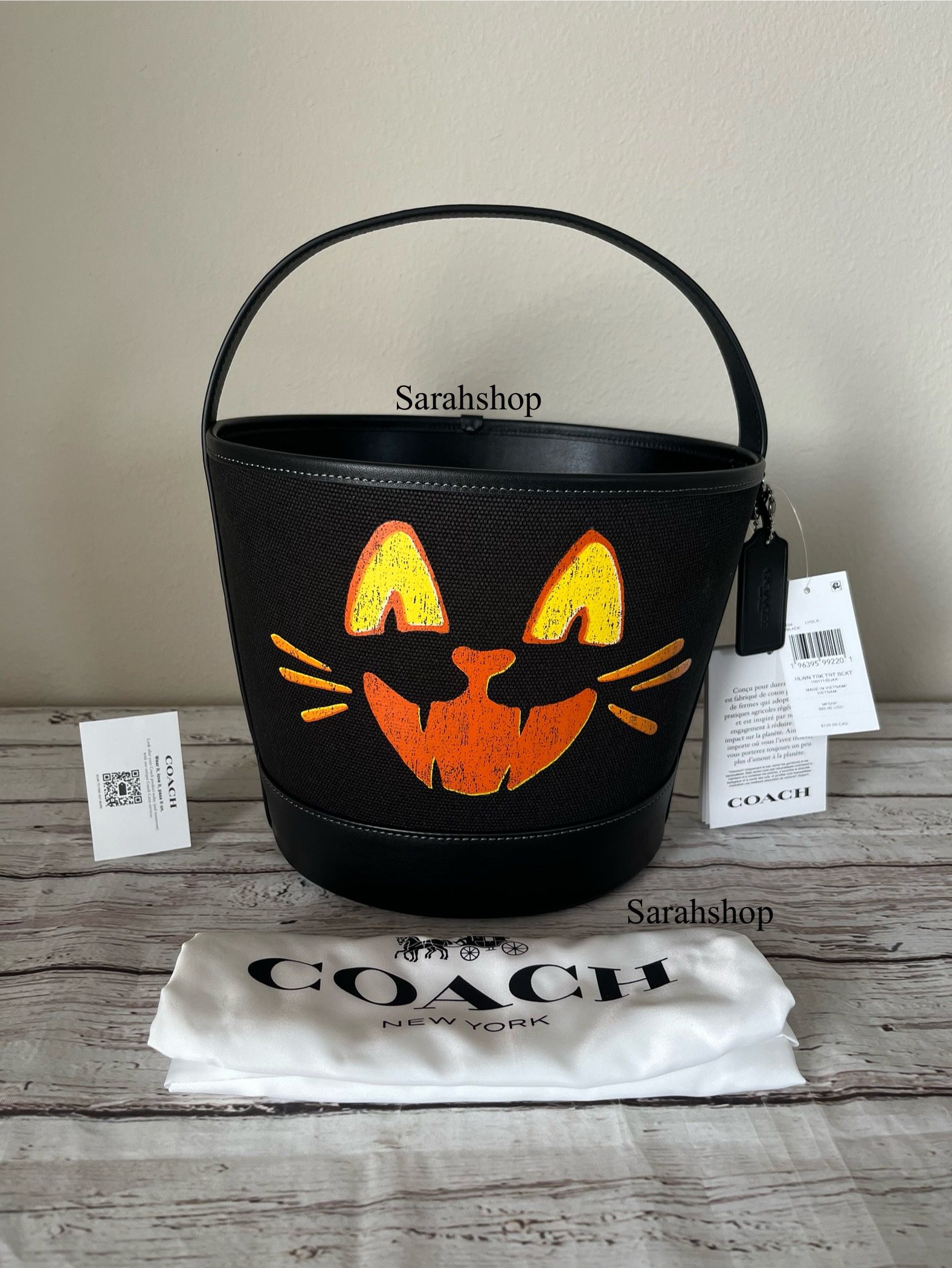 Coach Trick Or Treat Bucket With Halloween Cat