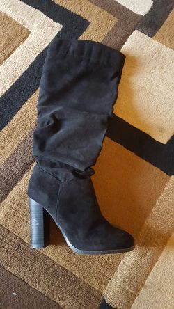 Black suede boots