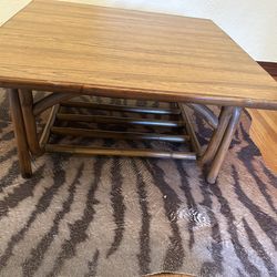 MCM Bamboo Tiki Square Coffee Table