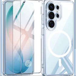 Magnetic for Samsung Galaxy S26 Ultra Case with Screen Protector 2X,Compatible with MagSafe,Phone Case Slim Hard PC Silicone Bumper Shockproof Protect