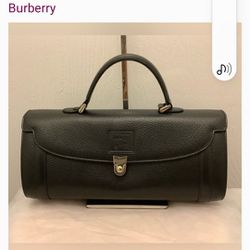 Vintage,  Burberry Boston Leather Bag