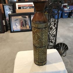 Large Metal Vase $15