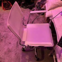 White Faux Leather Desk Chair