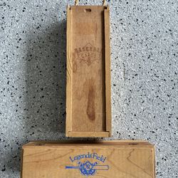 2 Vintage Wooden Baseball Card Storage Boxes. 13-1/4” Inside Length. Pre Owned.
