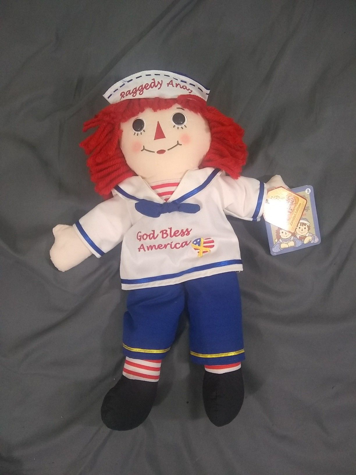VINTAGE CRACKER BARREL LIMITED EDITION RAGGEDY ANDY GOD BLESS AMERICA DOLL