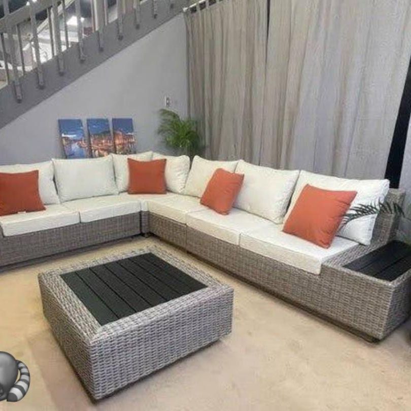 SALENA PATİO OUTDOOR FURNİTURE SECTİONAL SOFA COUCH + COCKTAİL TABLE WİTH İNTEREST FREE PAYMENT OPTİONS 