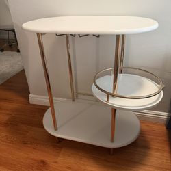 White & Gold Art Deco Bar Cart / Wine Bar