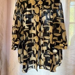 White And Black Blouse 