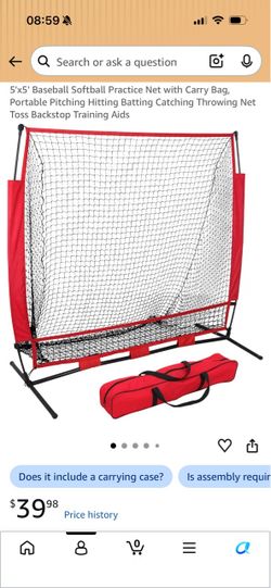 5x5 Baseball Softball Practice Net with Carry Bag