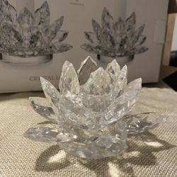 Crystal Lotus Candle Stick Holders (x2)