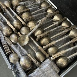 Vintage Asian Dragon Metal-Plated Spoon & Chopstick Holders – 200+ Pieces – $700 