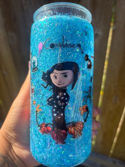 Coraline Glitter acrylic Tumbler Cup