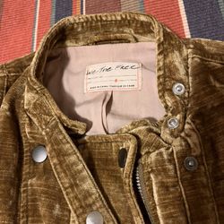 NWT Small Free People Velvet Jacket In Warm Tobacco Color 